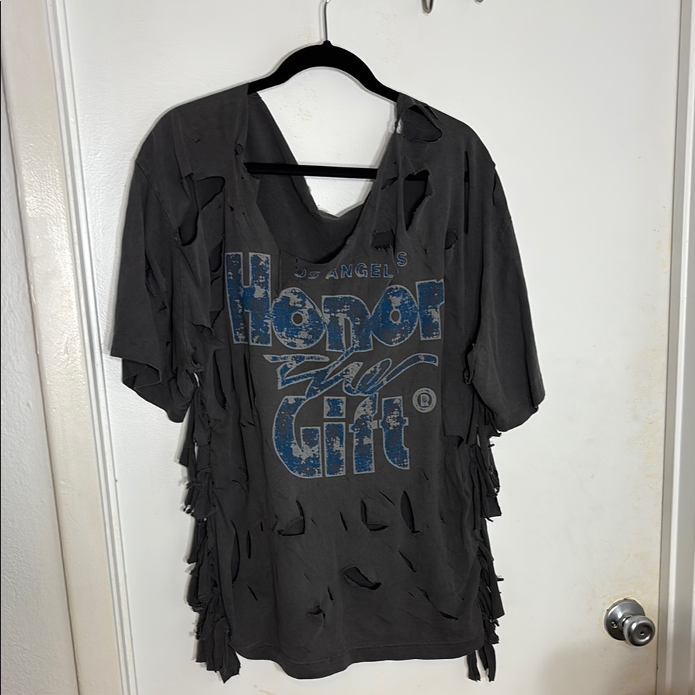 Distressed  Gray Graphic Tee
